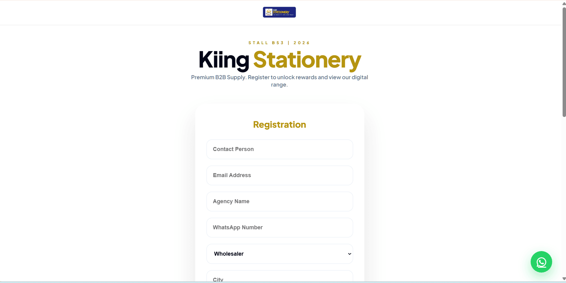 Kiing Stationery — B2B Wholesale Commerce Platform